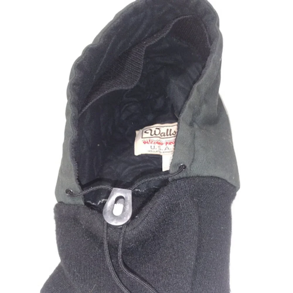 Insulated Hood Walls Blizzard Pruf Adult Canvas Winter Hat USA  Green & Black